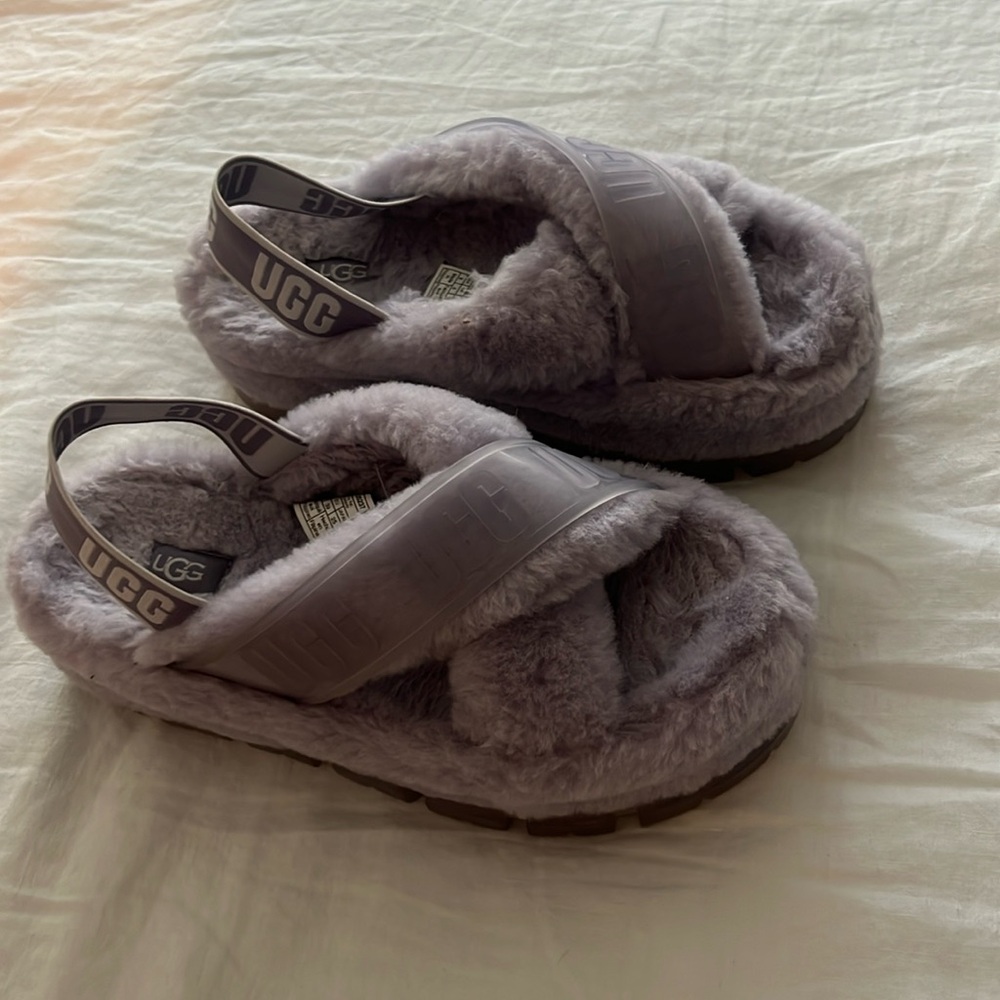 barley worn UGG platform slippers
